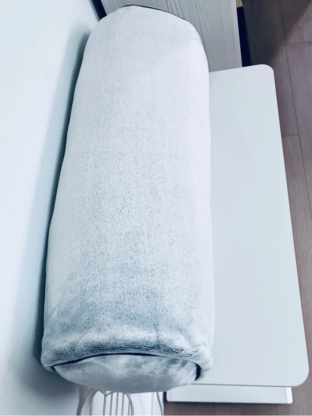 IKEA BLÅSKATA Big Size Cushion – Cylinder Shaped, Light Gray